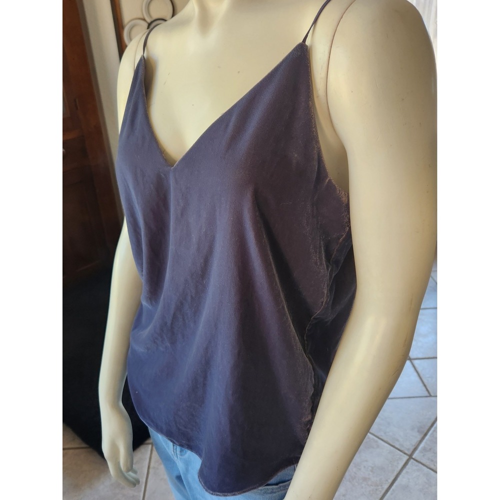 Express Velvet Spaghetti Tank Top Womens Sz S Gray/purple V-Neck Cami - Picture 5 of 6